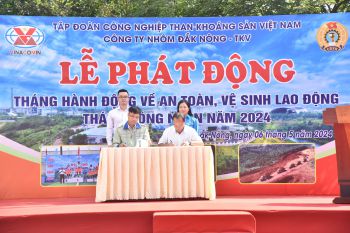 Công ty Nhôm Đắk Nông - TKV tổ chức Lễ phát động Tháng hành động về an toàn vệ sinh lao động (ATVSLĐ) và Tháng công nhân năm 2024